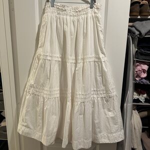 Anthropologie Poplin Midi Skirt